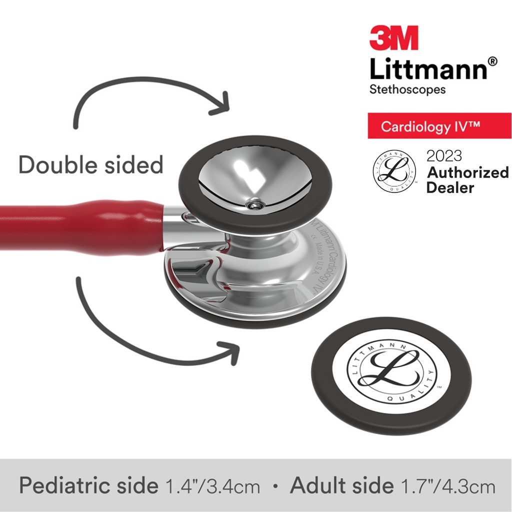3m-littmann-cardiology-iv-27-inch-6170-burgundy-tube-mirror-finish-chestpiece
