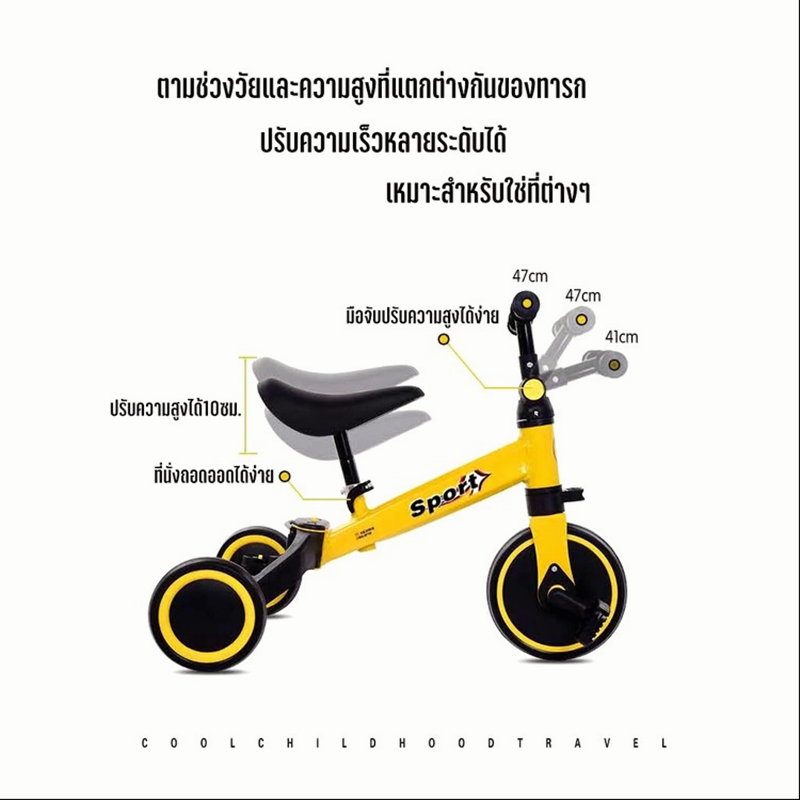 จักรยานเด็ก-จักรยานขาไถ-จักรยานสามล้อ-จักรยานทรงตัว-ฝึกทรงตัว-สองล้อปั่นหลายสี-1-4-ขวบ-รถจักรยานทรงตัว
