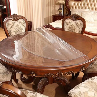 ผ้าปูโต๊ะทรงกลม PVC แผ่นรองโต๊ะกันน้ำและน้ำมันแบบใช้แล้วทิ้ง  สีใส ทนทาน