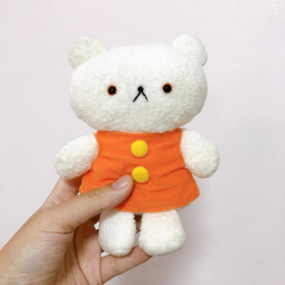 ตุ๊กตาหมีสีขาวเสื้อส้ม こくまさやん bear