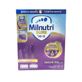 สินค้า นม MILNUTRI SURE มิลนิวทริ ชัวร์  รสจืด 300 กรัม ไม่มีน้ำตาลทราย หมดอายุ 24/07/2024