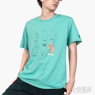 DOSH UNISEX T-SHIRTS WE BARE BEARS เสื้อยืดคอกลม แขนสั้น DBBMT5017-GR