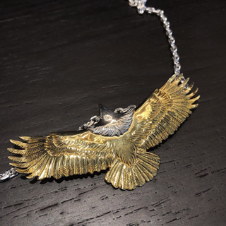 เงินสเตอร์ลิง 925 Seiko Copper Shell Silver Mouth Eagle Necklace สร้อยคอจี้เงินทองแดงสารต้านอนุมูลอิสระ