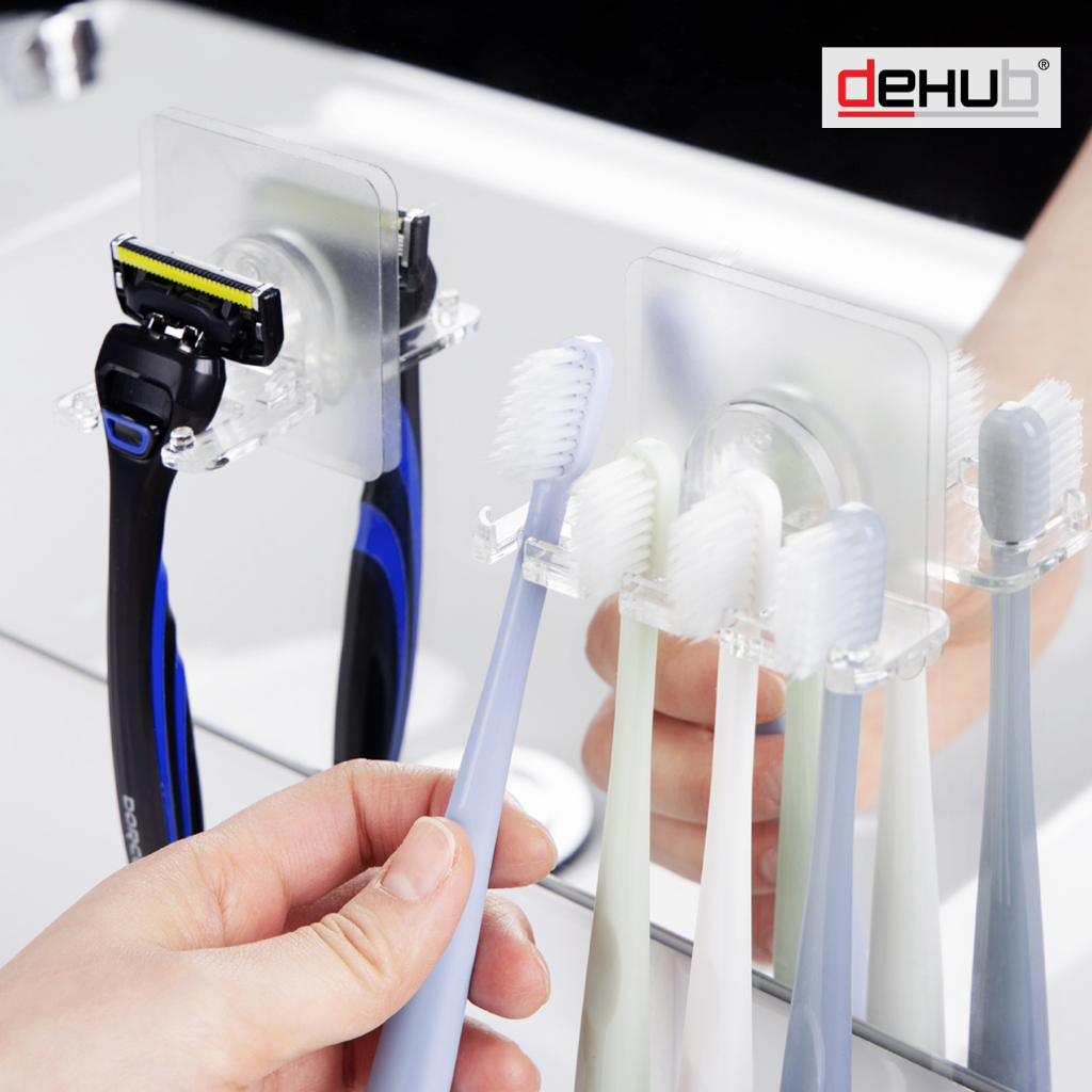 dehub-ที่แขวนแปรงสีฟัน-แบบ-4-แปรง-ติดผนัง-vacuum-pad-toothbrush-holder-4brush