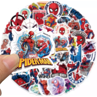 สติกเกอร์สไปเดอร์แมน462 Stickers Spider-man 50ชิ้นคละลายไม่ซ้ำแบบ PVC สีสวยคมชัด marvel มาเวล แมงมุม
