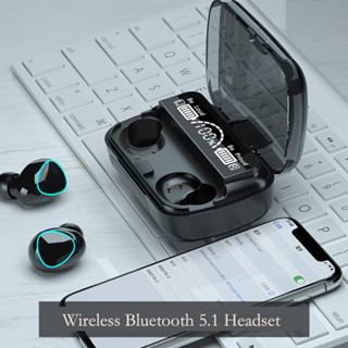 【COD】Wireless bluetooth 5.1 headset Earphone Earbud หูฟังบลูทูธ สเตอริโอ หูฟังเล่นเกมส์แยกเสียงซ้ายขวา รุ่น M10