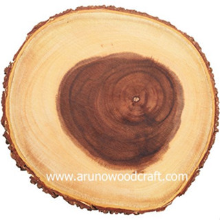 เขียงไม้ธรรมชาติติดเปลือก l Acacia Wood Bark Board