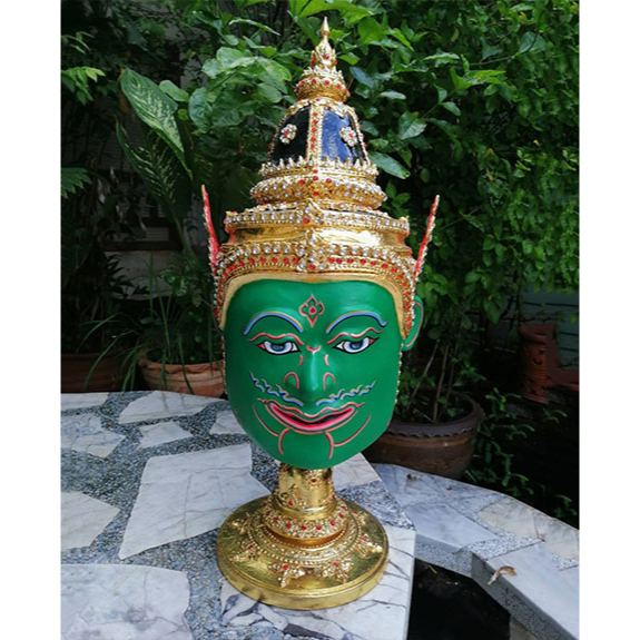 หัวโขน-รามเกียรติ์-ramayana-ban-ruk-vishvakarman-head-statue-พระวิษณุกรรม-1-1-wearable