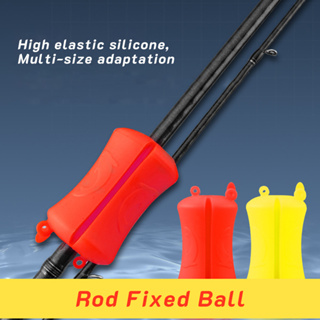 🐟1/2Pcs Rod Fixed Ball Fishing Rod Retractor ซิลิโคนยืดหยุ่น Anti-Collision แบบพกพาตกปลา Rod Stopper อุปกรณ์ตกปลา