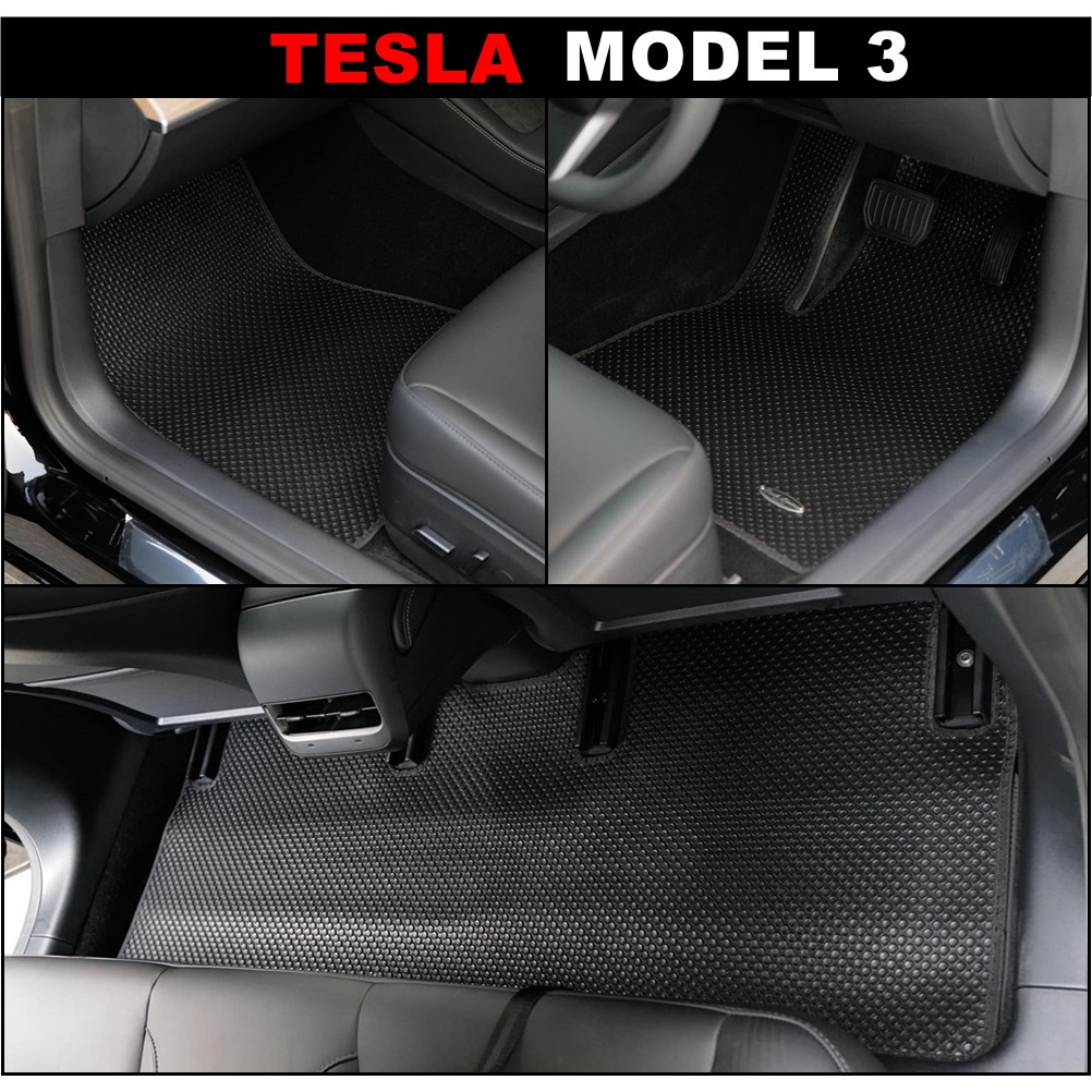 พรมรถยนต์ TESLA MODEL 3 พรมกระดุมเม็ดเล็กpvc ยางปูพื้นรถยนต์ เทสล่า ...