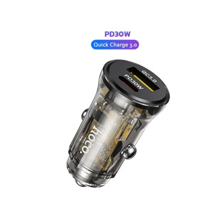 Hoco HK36 หัวชาร์จในรถ 30W Quick Charge 3.0+PD Crystal Clear car charger