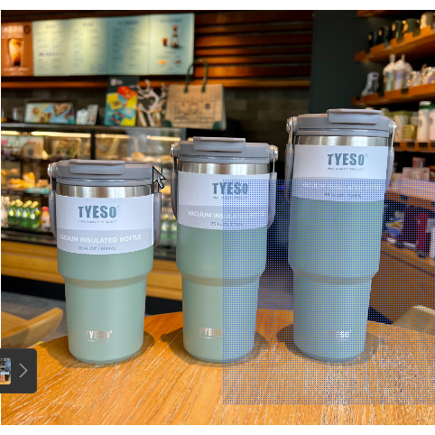 (ของแท้) พร้อมส่ง แก้วเก็บความเย็น Tyeso แบบใหม่มีที่จับ หูหิ้ว แก้ว ...