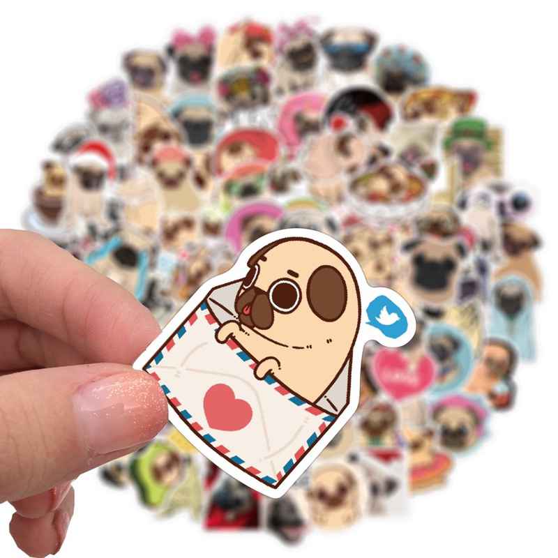 สติ๊กเกอร์-น้องหมา-pug-503-น้องปั๊ก-100ชิ้น-น้องน่ารักมาก-ปัก-หมาปั๊ก-ไซบีเรียน-ฮัสกี-ชิบะอินุ-ชิบะ-สุนัข-หมาpug-ปั๊ก