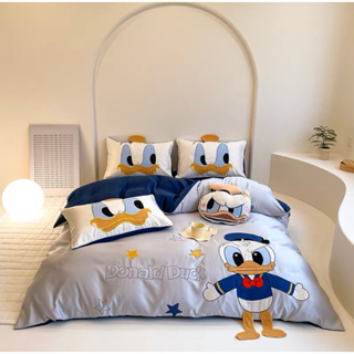 🔥 เก็บโค้ดหน้าร้าน🔥 [PRE-ORDER] ชุดเครื่องนอน ผ้าปูที่นอน ผ้าไหม Cooling Silk  ลาย Donald Duck  #1032