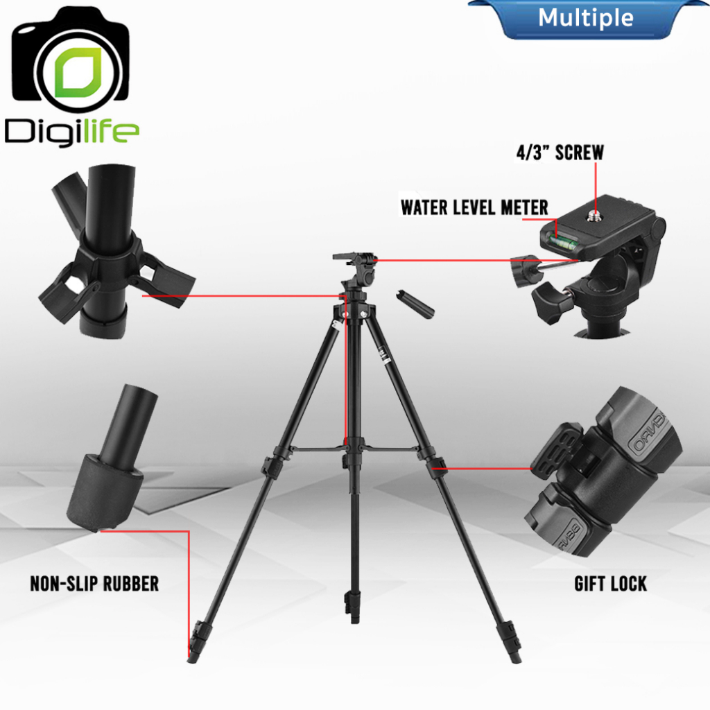 benro-tripod-t560-ขาตั้งกล้องน้ำหนักเบา-เหมากับกล้อง-dslr-มิลเรอร์เลส-คอมแพ็ค-กล้องวิดีโอ