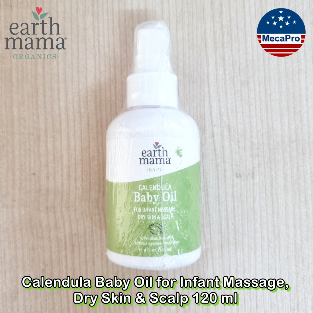 Earth Mama® Calendula Baby Oil for Infant Massage, Dry Skin & Scalp 120