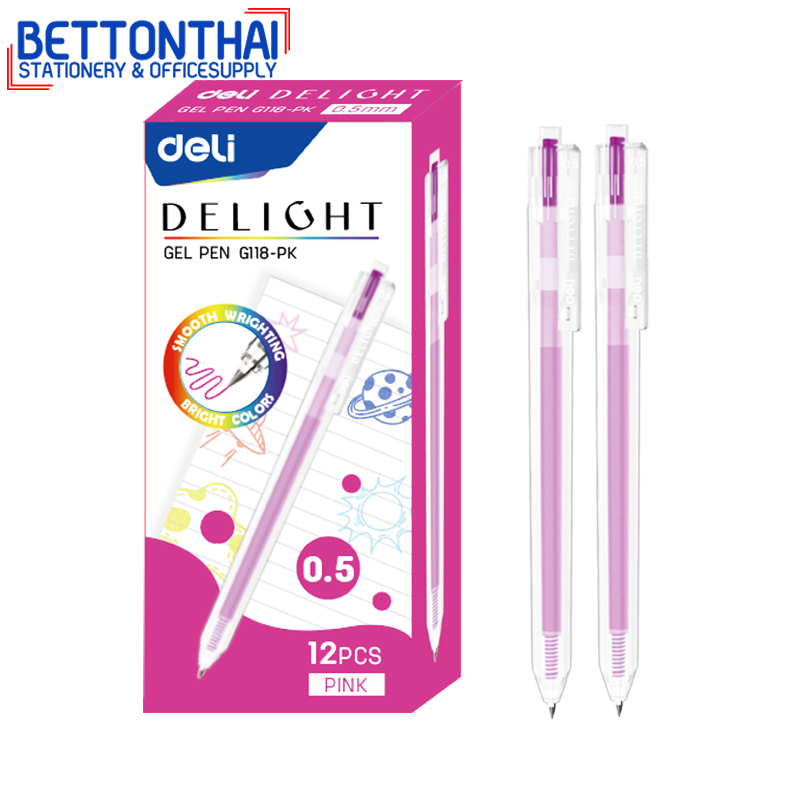 deli-g118-gel-pen-ปากกา-ปากกาเจลสี-0-5mm-12-แท่ง-ปากกา-อุปกรณ์การเรียน-เครื่องเขียน-ปากกาเจลราคาถูก