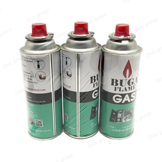 แก๊สกระป๋อง แก๊สชนิดเชื่อมต่อ บูกก้า BUGA FLAME GAS แก๊สกระป๋องใหญ่ 375 Ml. ชนิดเชื่อมต่อหัวแก๊ส เตาปิคนิก มอก.974-2533