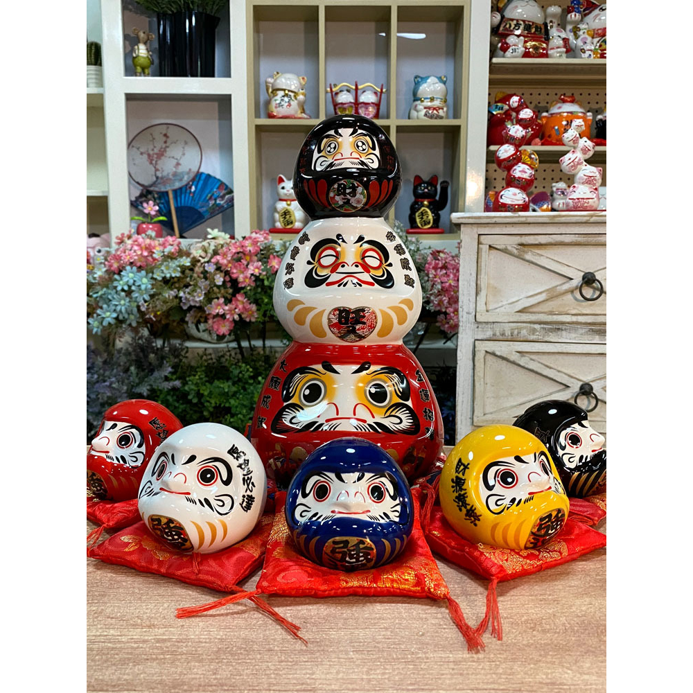 ดารุมะ-daruma-ญี่ปุ่น-ตุ๊กตามงคล-มั่งคั่งร่ำรวย-ขอพรให้สมหวัง-สูง-3-ชั้น-ขนาด-14-14-28-cm