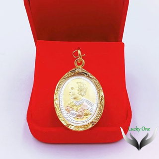 จี้เสด็จพ่อรัชกาลที่ 5 ด้านหลังพระพุทธชินราช กรอบทองไมครอน เหรียญ สามกษัตริย์ เงิน ทอง นาค ขนาด 2.5 x 3.5 ซม. รวมห่วง