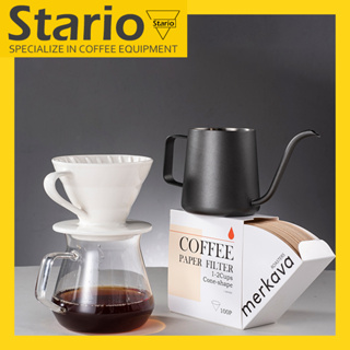 Stario ดริปกาแฟ อุปกรณ์ดริปกาแฟ Ceramic Coffee Dripper กรวยดริปกาแฟ ถ้วยกรองกาแฟ V60 ชุดเซรามิค