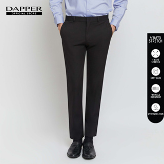 สินค้า DAPPER กางเกงทำงาน 8 Sizes รุ่น 4 Ways Stretch ทรง Slim-Fit สีดำ (TB9B1/557SP7)