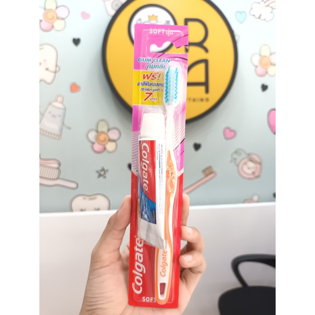Colgate Gum Clean แปรงสีฟัน คอลเกต กัมคลีน ขนาด 1 ด้าม รุ่นแถมยาสีฟัน ...