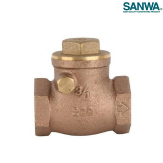 SANWA Swing Check Valve สวิงเช็ควาล์ว เช็ควาล์วทองเหลือง สำหรับงานประปา มีขนาด 1/2"-1 1/2"