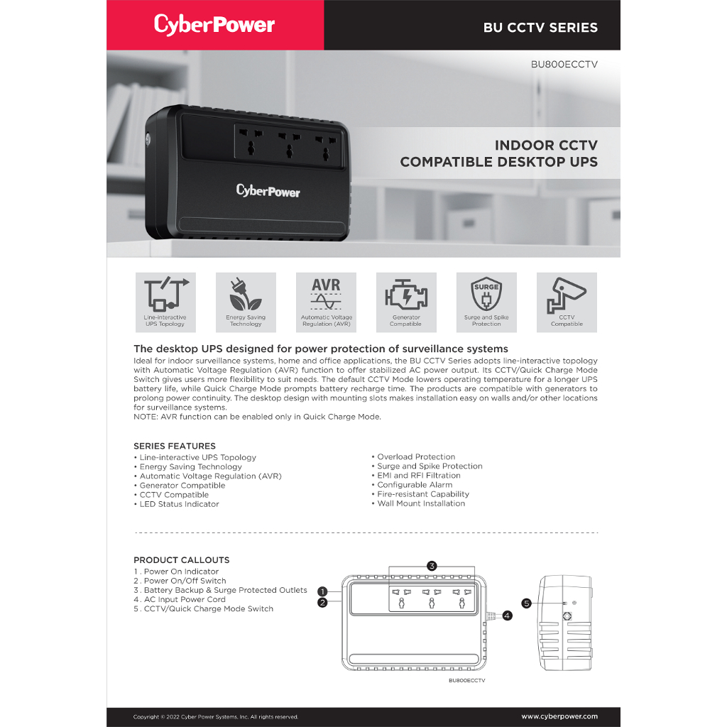cyberpower-เครื่องสำรองไฟ-ups-800va-480w-att-for-cctv-รุ่น-cbp-bu800ecctv