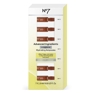 No7 Advanced Ingredients Ceramide Hydrating Ampoules Size 1.5MLx7 นัมเบอร์เซเว่น แอดแวนซ์ อินกรีเดียนส์ เซราไมด์ ไฮเดรทติ้ง แอมพูลส์ ขนาด 1.5มล.X7