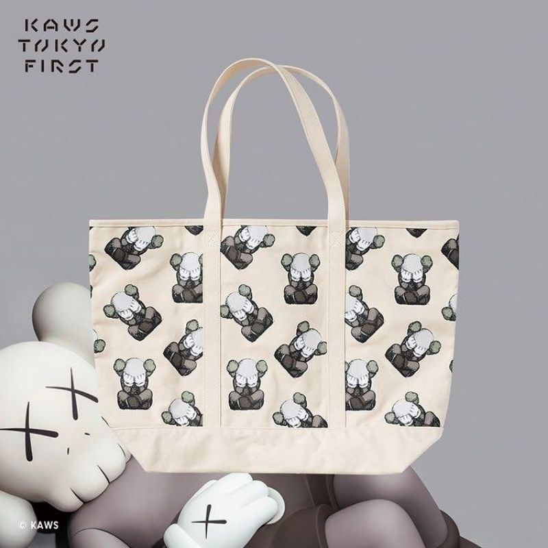Totebag Uniqlo KAWS NUOVA Rara - Borsa In Cotone Color Avorio