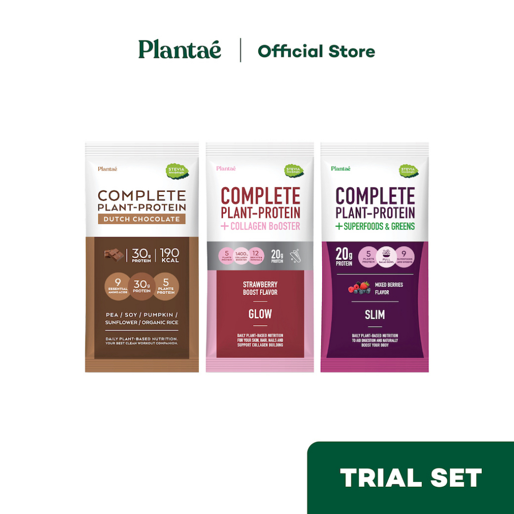 ราคาและรีวิวNo.1 Plantae Trial Set 3 ซอง 3 รสชาติ : รส ดัชท์ ช็อกโกแลต / มิกซ์ เบอรี่ / สตรอว์เบอร์รี่ : โปรตีนพืช คีโต โปรตีนสูง