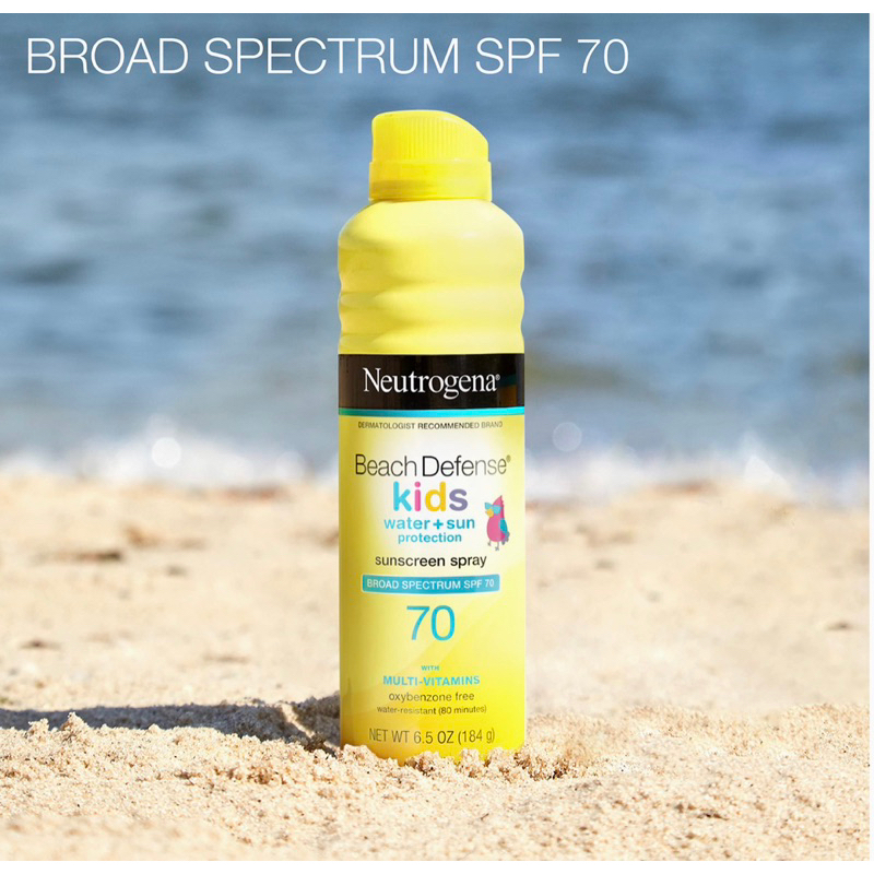 พร้อมส่ง-exp-2024-03-neutrogena-beach-defense-kids-sunscreen-spray-spf-70-กันแดดสเปรย์สูตรกันน้ำ-สำหรับเด็ก