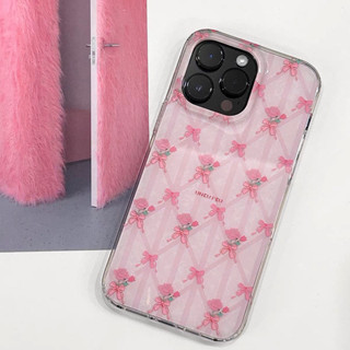 Rose red ribbon phone case เคสไอโฟนสีชมพูแดงลายดอกกุหลาบและโบว์