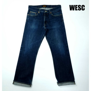 ยีนส์ WESC ริมแดง เอว 34 ผ้าด้านสีเข้ม ขากระบอก