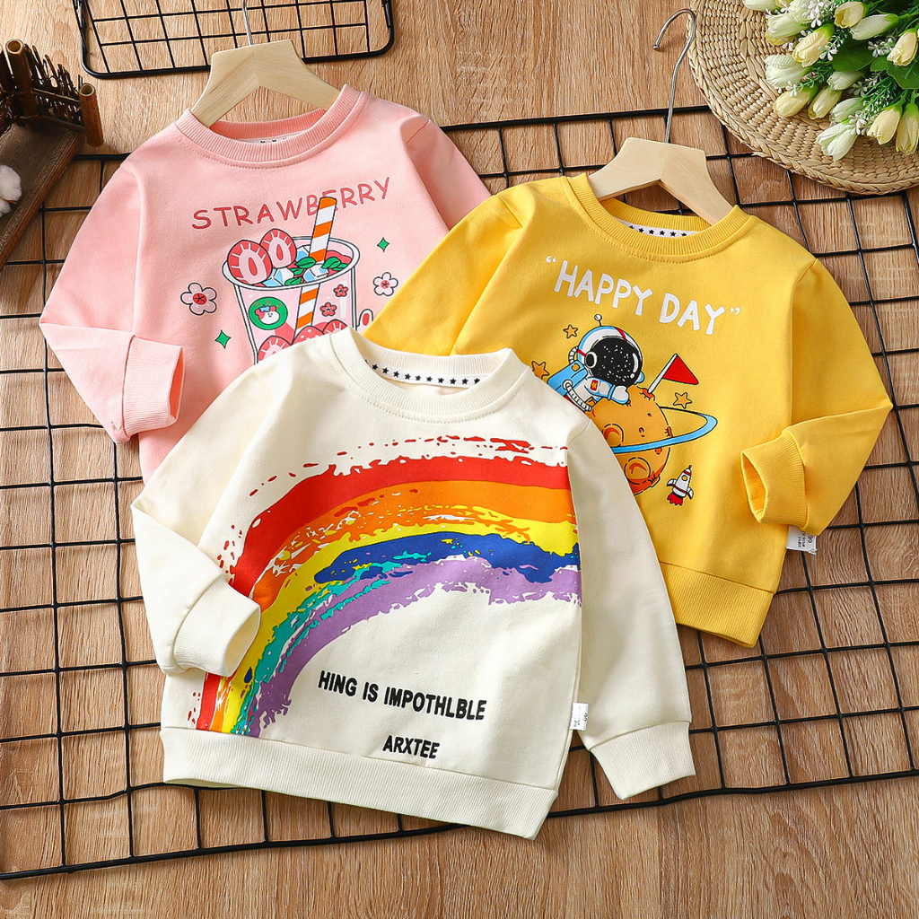 ภาพหน้าปกสินค้าBabyonline(Y365)H5 เสื้อแขนยาวคอกลมสำหรับเด็กลายน่ารัก ผ้าฝ้าย นิ่ม จากร้าน babyonlineth บน Shopee