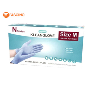 Kleanglove ถุงมือ Nitrile ไม่แป้ง M สีฟ้า (100 ชิ้น/กล่อง)