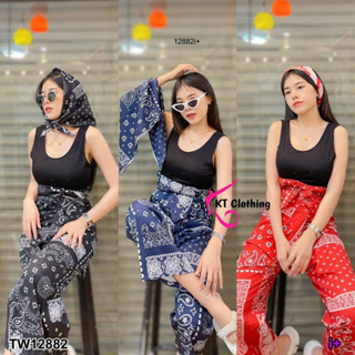 ราคาSet 3 ชิ้น เสื้อกล้าม+กางเกงขายาว+ผ้าคลุม ลายกราฟฟิก TT12882