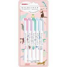 ปากกาเน้นข้อความ-zebra-mildliner-2-หัว-แบบเซ็ต-รุ่น-animal-series-limited-edition