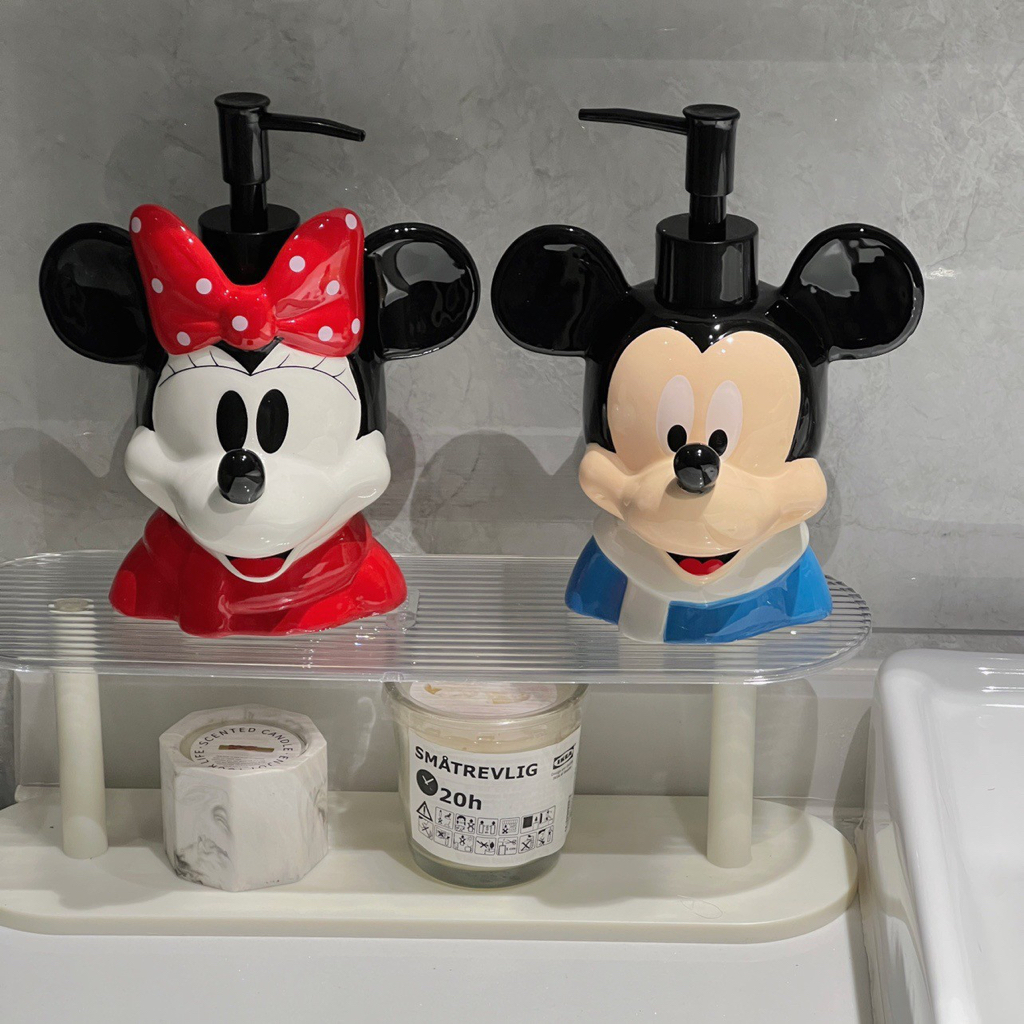 พร้อมส่ง-ขวดปั๊ม-mickey-minnie-มิกกี้-มินนี่-ขวดปั๊มสบู่เหลว-ตกแต่งห้อง-โมเดล-ขวดน่ารักๆ-ขวดปั๊มเจล-เซรามิค-ceramic