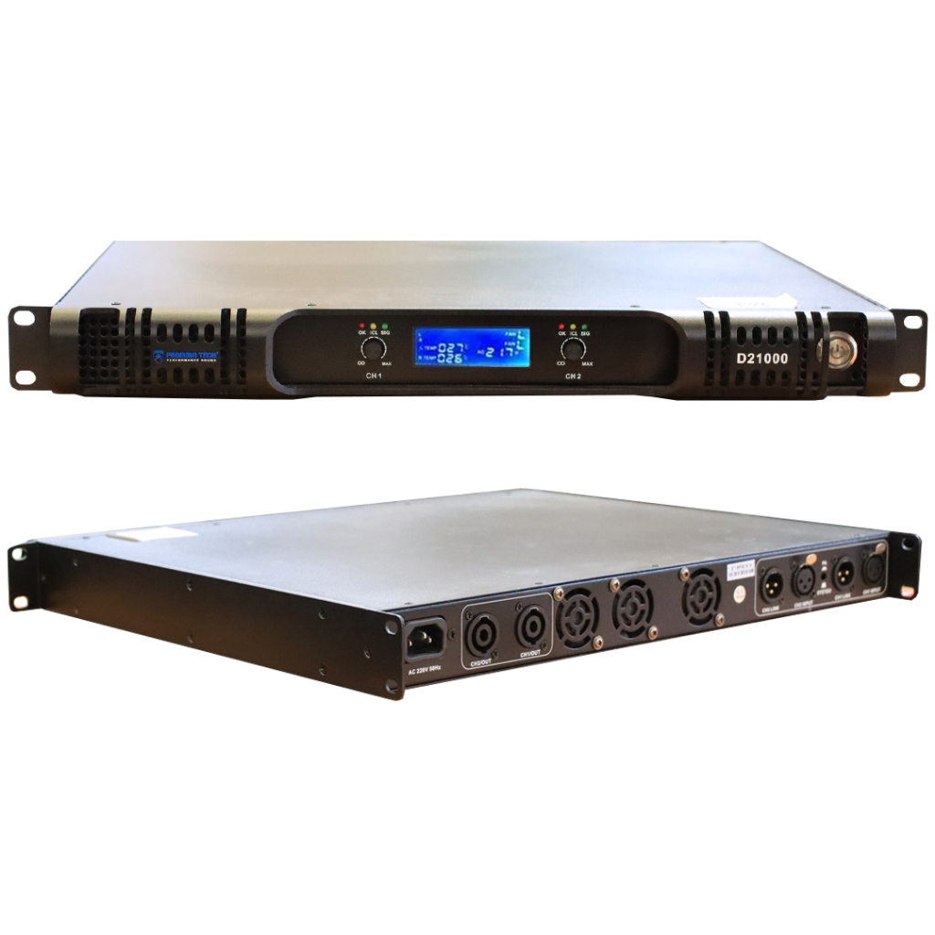พาวเวอร์แอมป์ PROEUROTECH D-21000 POWERAMP 1U 2CH เครื่องขยายเสียง โปร ...