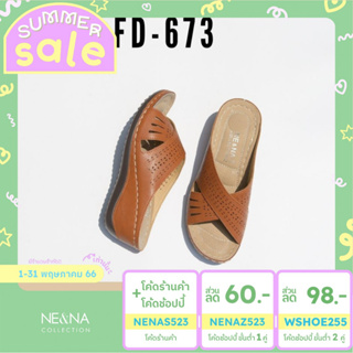 ภาพขนาดย่อของภาพหน้าปกสินค้ารองเท้าผู้หญิงเเบบเเตะสวมส้นเตารีด No. FD-673 NE&NA Collection Shoes จากร้าน nena_official_store บน Shopee ภาพที่ 1