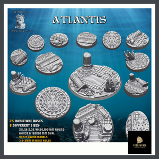 Atlantis (Bases &amp; Toppers) ฐานโมเดลธีมใต้สมุทรWargame base, warhammer 40k, d&amp;d [Designed by Admiral]