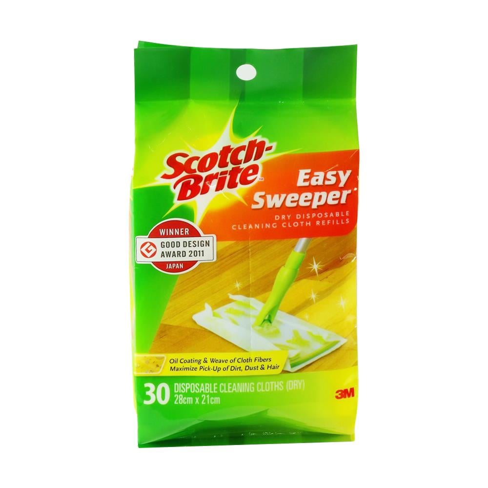 รีฟิลผ้าเช็ดเก็บฝุ่นไฟฟ้าสถิตชนิดแห้ง SCOTCH-BRITE BASIC 30 แผ่น สีขาว ...
