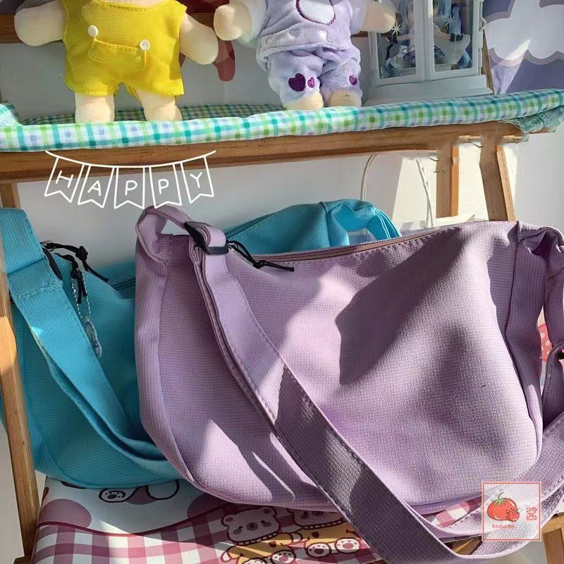 กีวีน่ารัก-กระเป๋าสะพายข้าง-ผ้าไนล่อน-สไตล์เกาหลี