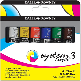 Daler Rowney System3 6-Tube Acrylic Paint Set ชุด Stater set 6 หลอด