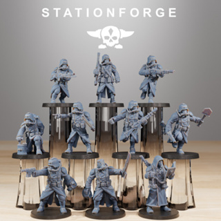 Grimdark scifi miniatures GrimGuard Acolytes - High quality and detailed 3d print miniature war game - StationForge