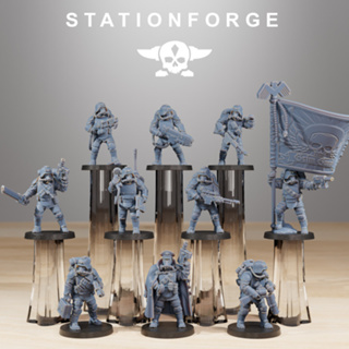 Grimdark scifi miniatures GrimGuard Ironclads - High quality and detailed 3d print miniature war game - StationForge