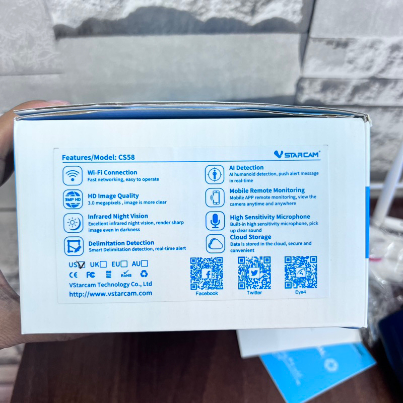 vstarcamกล้องวงจรปิดกล้องใช้ภายนอก-รุ่นcs58-ความละเอียด3ล้านพิกเซล-มีaiสัญญาณเตือนภัย-พร้อมส่งค่ะ