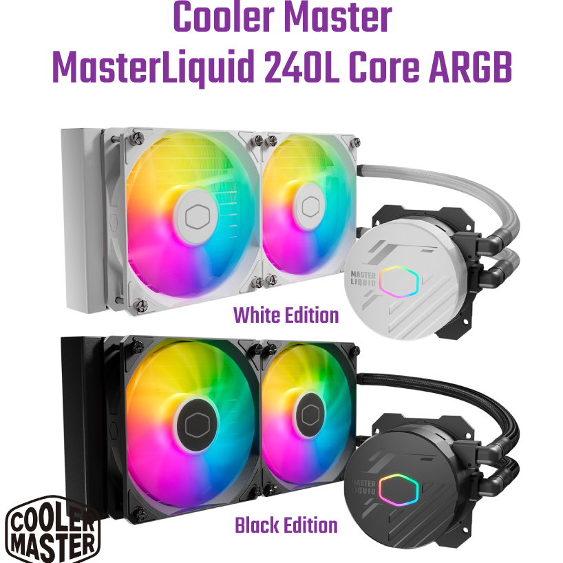 Cooler Master MasterLiquid 240L Core ARGB All In One Liquid CPU Cooler Shopee Thailand